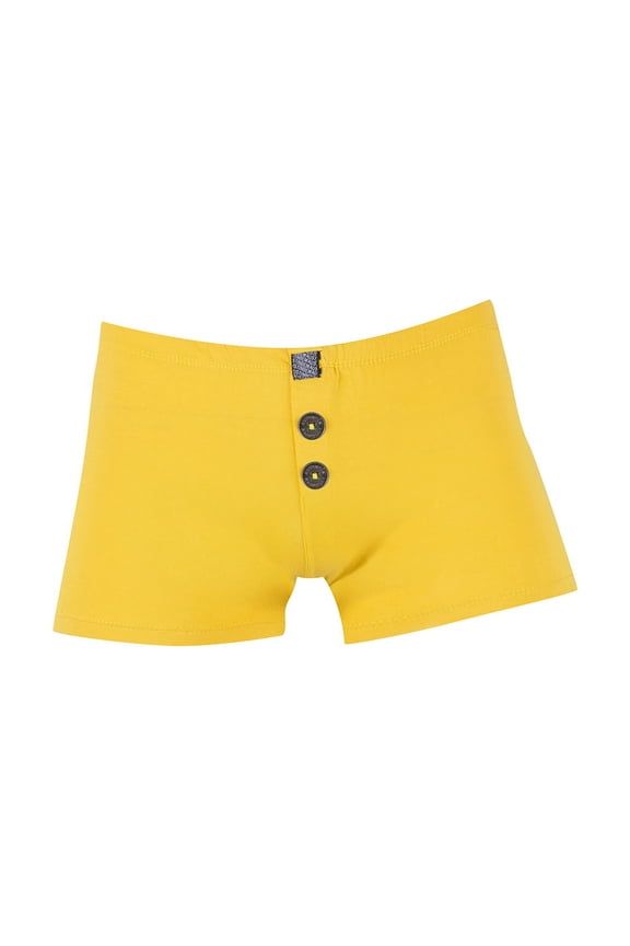 ,Men's Button Boxer Briefs Breathable Stretch Underwear Lounge Comfortable Underpants Yellow M