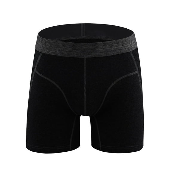 khonts Men's Comfort Soft Underwear Moisture Wicking Breathable No Ride up Boxer Briefs with Fly Black XL