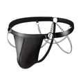 thumbnail image 1 of khonts,Men's Leather Thongs Exotic Chain Panties Sexy T-Back Underwear Black XXL, 1 of 4