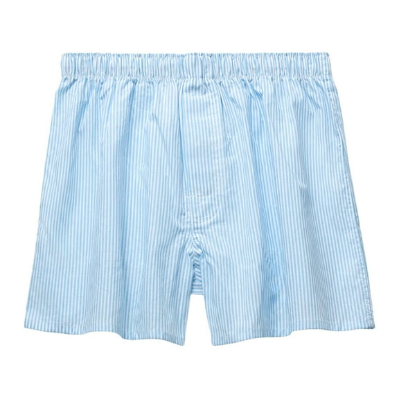 khonts,Men's Funny Boxers Sleep Short Plaid Cotton Loose Woven Breathable Stretch Boxers Shorts Sky Blue XL