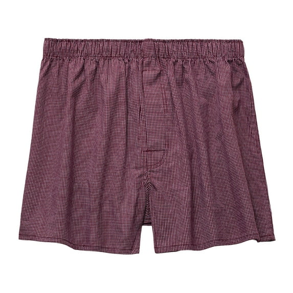 khonts,Men's Funny Boxers Sleep Short Plaid Cotton Loose Woven Breathable Stretch Boxers Shorts XL