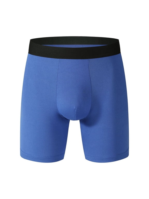 Men's Incontinence Underwear Leak Proof Washable Reusable Cotton Boxer Brief Heavy Flow Bladder Leak Underpants Blue S