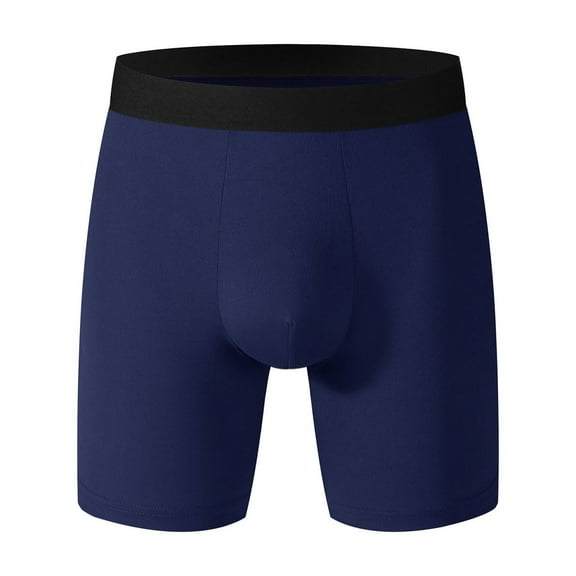 khonts Men's Incontinence Underwear Leak Proof Washable Reusable Cotton Boxer Brief Heavy Flow Bladder Leak Underpants Navy L