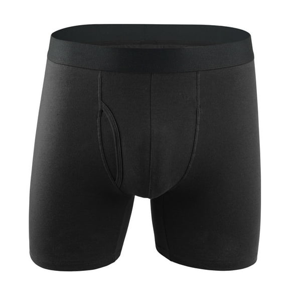 khonts,Men's Incontinence Underwear Ultra Absorbent Boxer Briefs Leak-Proof Boxer Briefs with Front Opening Black XL