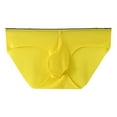 thumbnail image 1 of khonts,Men's Loose Fit Briefs Home Sleepwear Breathable Underwear Sports Soft Seamless Underpants Yellow XL, 1 of 4