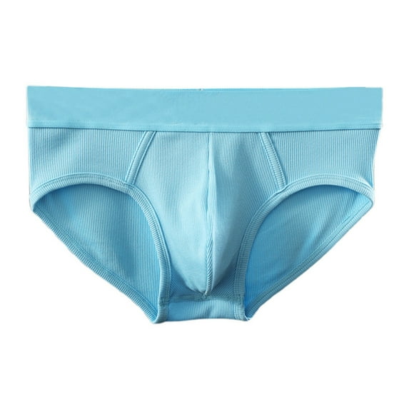 khonts,Men's Low Rise Underwear Briefs Multi Color Soft with Contour Pouch Blue L
