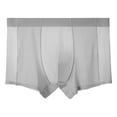 thumbnail image 1 of khonts,Men's Mesh Boxer Briefs Pouch Moisture Wicking Ultra Thin Soft Underwear Breathable Solid Color Cool Underpants Grey XL, 1 of 2