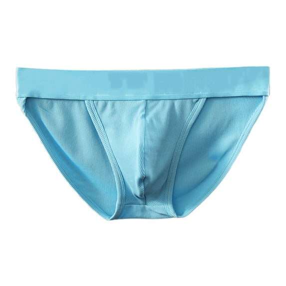 khonts,Men's Narrow Side Low Rise Underwear Briefs Comfortable And Breathable Soft with Contour Pouch Blue M