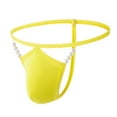 thumbnail image 1 of khonts Men's Pearls Strappy G-String Thong Cut out Panties T-Back Thongs Jockstrap Underwear Yellow M, 1 of 6