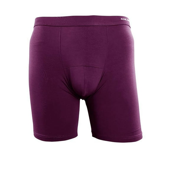 khonts,Men's Performance Boxer Briefs Athletic Sport Underwear Long Leg Cool Dry Underpants Purple XL