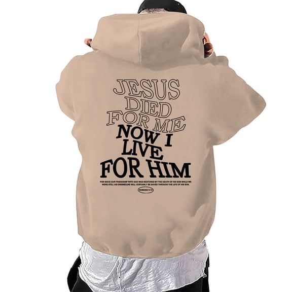 khonts Men's Plus Size Letter Printed Hoodies Loose Fit Casual Hooded Sweatshirts Long Sleeve Trendy Tops Khaki XXL