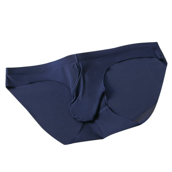 khonts,Men's Pouch Briefs Enhance Underwear Low-Rise Ultra-Thin Bulge Pouch Sport Underpants Blue XL