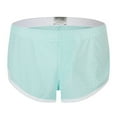 thumbnail image 1 of khonts,Men's See Boxer Briefs Sexy Mesh Underwear Split Side Loose Lounge Breathable Underpants Light Blue L, 1 of 5