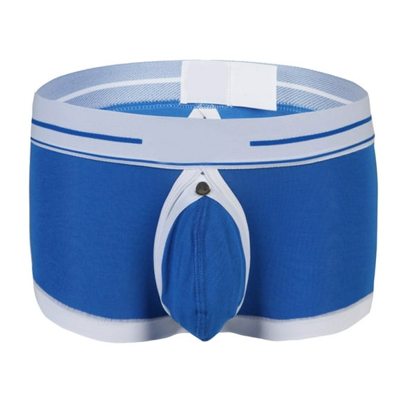 khonts,Men's Sexy Boxer Brief Low Rise Funny Underwear Back Underpants Sky Blue XL