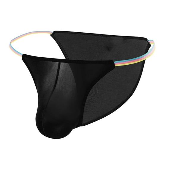 khonts,Men's Sexy Elastic Low Waist Underwear Classic Slim Fit Briefs Comfortable Everyday Breathable Black XL
