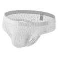 thumbnail image 1 of khonts,Men's Sexy Lace Bikini Breathable Underwear Stylish Pouch Underpants White XL, 1 of 5