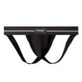 thumbnail image 1 of khonts,Men's Sexy Low Waist Thongs Color Blocking Briefs Elastic Underpants Black XXL, 1 of 7