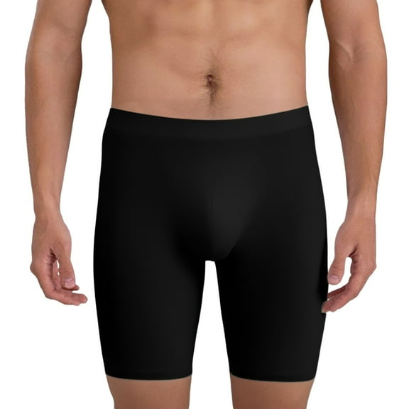 khonts,Men's Sexy Underwear Comfort Fit Extended Coverage Compression Boxer Briefs for Men Workout Underwear for Every Day Black L