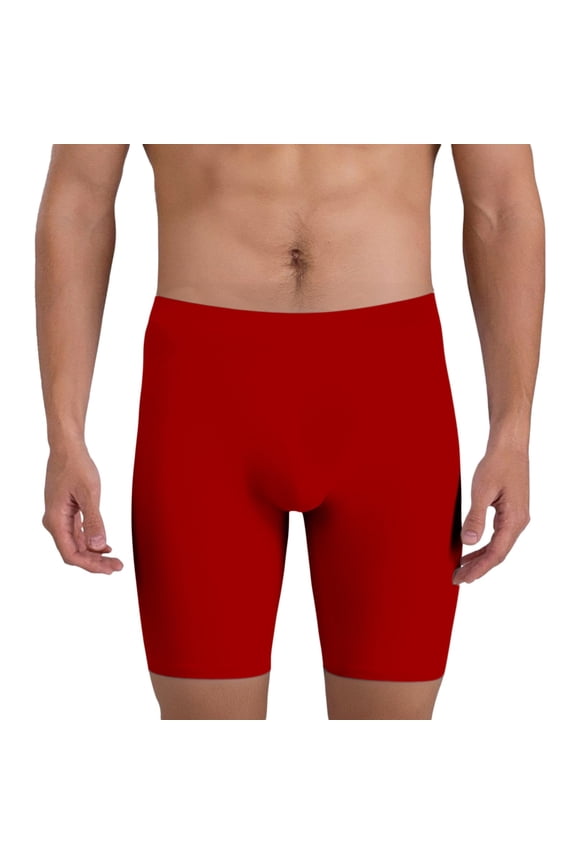 ,Men's Sexy Underwear Comfort Fit Extended Coverage Compression Boxer Briefs for Men Workout Underwear for Every Day Red L