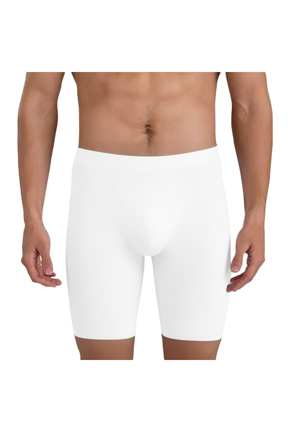 ,Men's Sexy Underwear Comfort Fit Extended Coverage Compression Boxer Briefs for Men Workout Underwear for Every Day White XXL