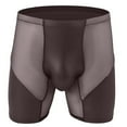 thumbnail image 1 of khonts,Men's Sheer Boxer Briefs Sexy Patchwork Thin Seamless Trunk Underwear Pouch Underpants Coffee XXL, 1 of 2