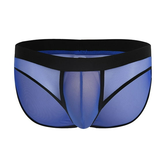 khonts,Men's Soft Brief Comfortable Daily Underwear Loose Fit Elastic Waist Underpants BU2 L