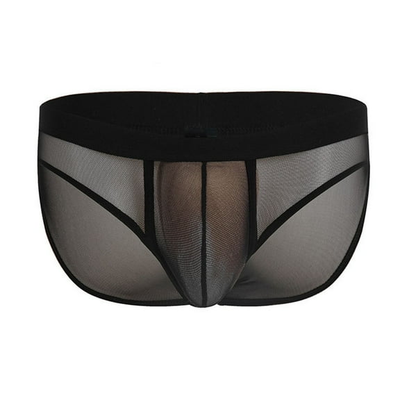 khonts,Men's Soft Brief Comfortable Daily Underwear Loose Fit Elastic Waist Underpants Black M