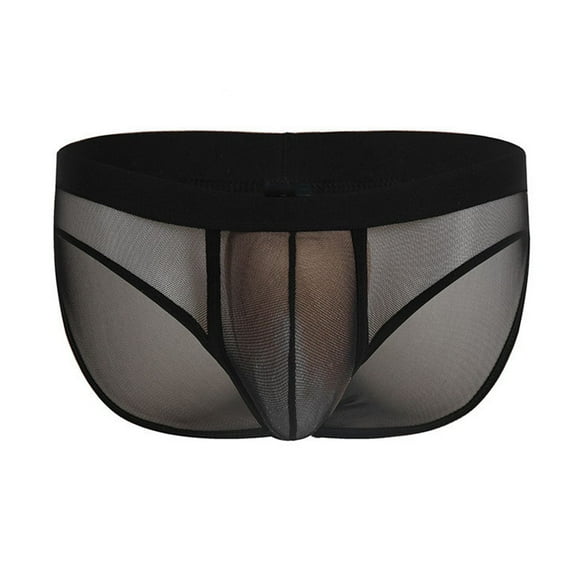 khonts,Men's Soft Brief Comfortable Daily Underwear Loose Fit Elastic Waist Underpants Black S