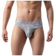 thumbnail image 1 of khonts Men's Soft Pouch Briefs Seamless Ribbed Underwear Low Rise Breathable Trunks Stretchy Underpants Grey M, 1 of 8