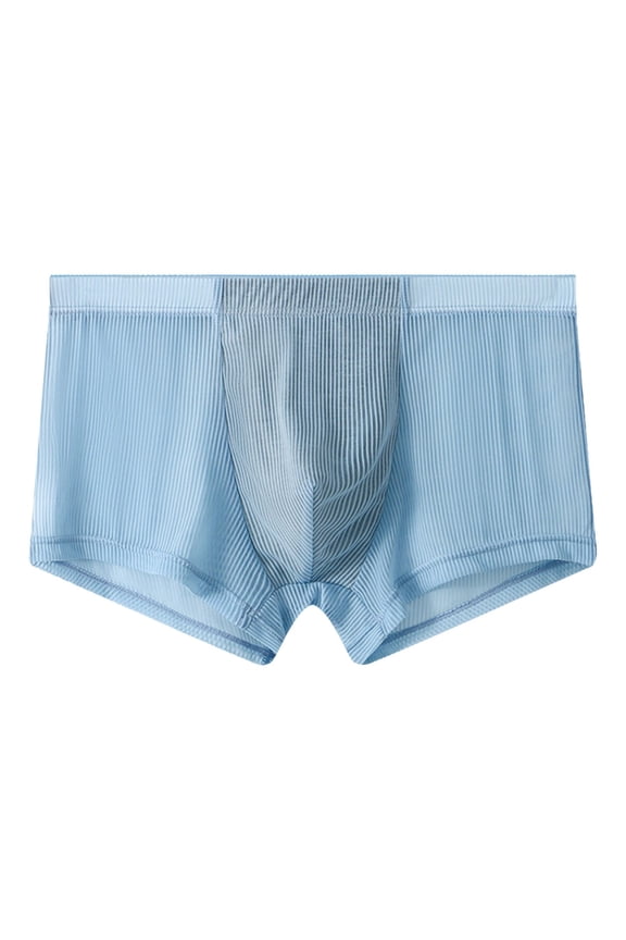 ,Men's Stripped Printed Boxer Briefs Breathable Underwear Loose Fit Lounge Comfort Breathable Underpants Blue XL