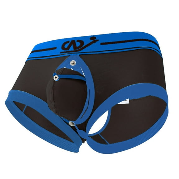 khonts,Men's Underwear Comfortable Breathable Briefs Detachable Pouch Lightweight Soft Fabric for Daily Wear Black S