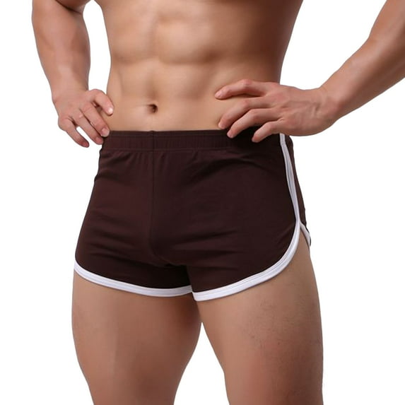 khonts,Men's Underwear High-End Shorts Fashion Casual Sexy Low Waist Men’s Pants for Ultimate Comfort and Style Coffee XL