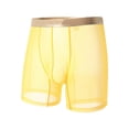 thumbnail image 1 of khonts,Men's Underwear Sexy Mesh Breathable Boxer Briefs Low Rise Cool Boxers Yellow XL, 1 of 3