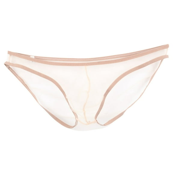 khonts,Mens See Through Mesh Triangle Briefs Underwear See Through Pouch Sheer Sexy Underpants Panties Khaki XXL