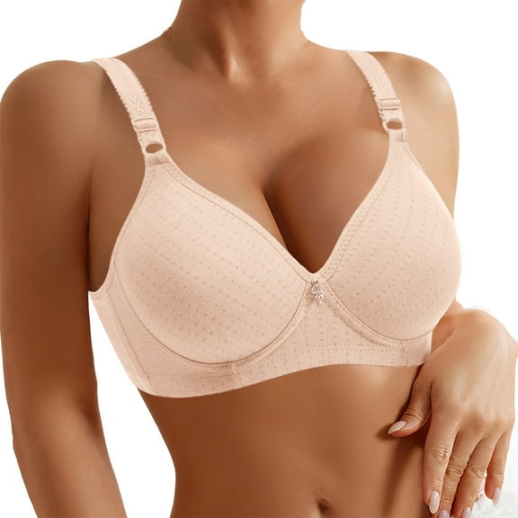 khonts,Women's Bras No Underwire Push up High Support Bras Wireless Full Coverage Comfort Soft Everyday Bralettes Rose Gold 36
