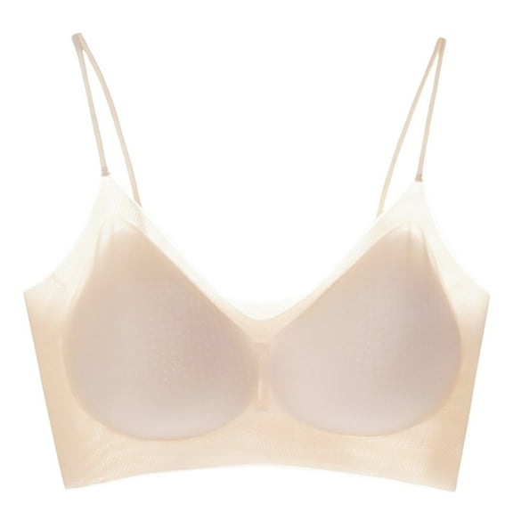 khonts,Women's Breathable Spaghetti Strap Bras Seamless Wireless Bra Wireless Lightly Padded Soft Bralettes OTHER XL
