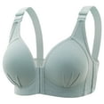 thumbnail image 1 of khonts,Women's Deep V Neck Wireless Front Hook Closure Bras Sexy Floral Lace Bra Sexy Everyday Soft Bralettes Green 42, 1 of 3