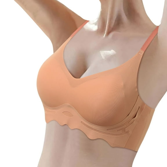 khonts,Women's Deep V Supportive Push up Bras Scalloped Buttery Soft Wireless Bra Seamless Full Coverage Convertible Everyday T Shirt Bra Red XL