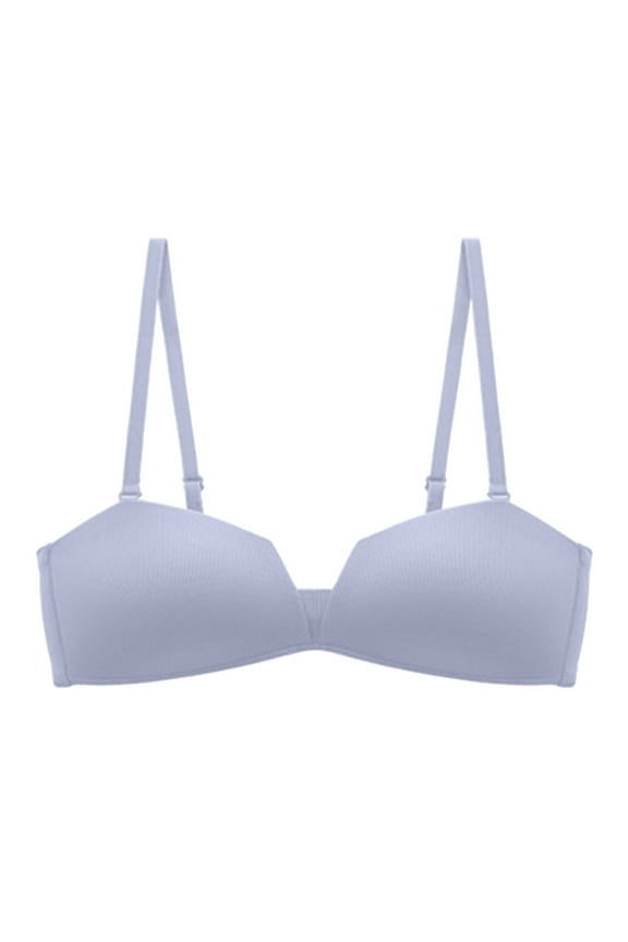 ,Women's Demi Cup Thin Pad Bras Supportive Push up Soft Bra Breathable Wireless Spaghetti Strap Bralettes Purple D