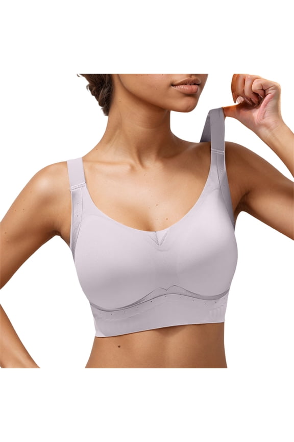 ,Women's Fitting Lift Supportive Bras Full Coverage Seamless Padded Bra Adjustable Strap Comfort Bralettes Purple M