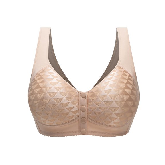 khonts,Women's Front Closure Push up Bras Comfy Convenient Bra Full Support No Underwire Bralettes Khaki XXL