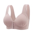 thumbnail image 1 of khonts,Women's Front Snap Closure Support Daisy Bras Wireless Seamless Gathering Bra Adjustment Yoga Sleep Thin Pad Bralettes Grey 40, 1 of 4