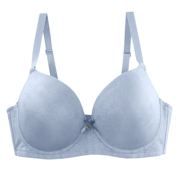 khonts,Women's Full Coverage Underwire Deep V Bras Push up Supportive Lift Bra Spaghetti Strap Sexy Everyday Bralettes for Large Sky Blue 100D