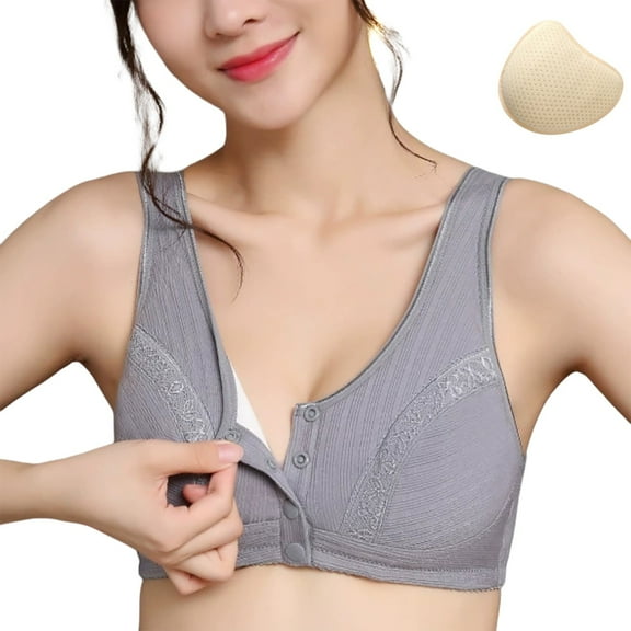 khonts,Women's Left Prosthesis Bra for Post Care Comfortable Everyday Use Silicone Liner Breathable Design Ideal for Cancer Grey2 38