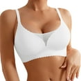 thumbnail image 1 of khonts,Women's No Underwire Sheer Mesh Breathable Bras Soft Support Comfortable Bras Full Coverage Everyday Bralettes White XL, 1 of 5