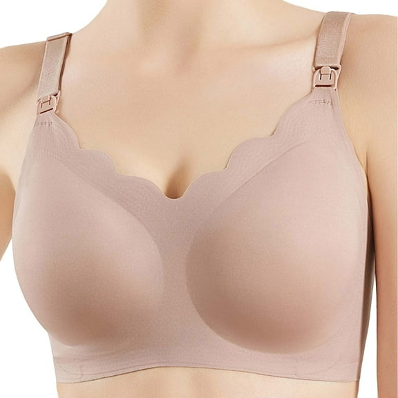 khonts,Women's Nursing Bras for Breastfeeding Seamless Pregnancy Maternity Bra Wireless Comfy Support Soft Bralettes Light Pink M