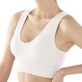 thumbnail image 1 of khonts,Women's Padded Sports Bras Y-Back Criss Corss Back Seamless Supportive Ribbed Yoga Sports Tank Tops White L, 1 of 4