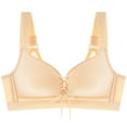 thumbnail image 1 of khonts,Women's Push up Drawstring Bras Supportive Wireless Cleavage Bra Sexy Gathering Lift Adjustable Bralettes for Large Beige 48, 1 of 7