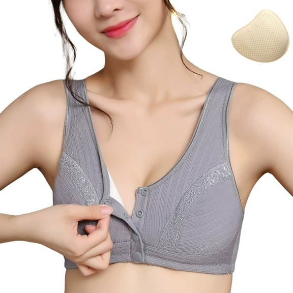 khonts,Women's Right Breast Prosthesis Bra for Post Care Comfortable Everyday Use Silicone Liner Breathable Design Ideal for Cancer Grey3 42