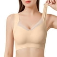 thumbnail image 1 of khonts,Women's Seamless Bras Sleep Leisure Sports Yoga Bra Padded Wireless Thin Soft Comfy Bralettes Beige XXXL, 1 of 9